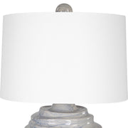 Uttermost Waves Blue and White Ceramic Accent Lamp With White Shade
