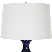 Uttermost Coil Cobalt Glazed Ceramic Table Lamp With White Linen Shade