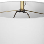 Uttermost Coil Cobalt Glazed Ceramic Table Lamp With White Linen Shade