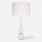 Uttermost Regalia White Marble Table Lamp With Linen Shade
