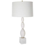 Uttermost Regalia White Marble Table Lamp With Linen Shade