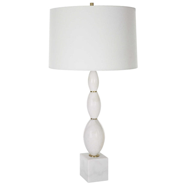 Uttermost Regalia White Marble Table Lamp With Linen Shade