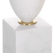 Uttermost Regalia White Marble Table Lamp With Linen Shade