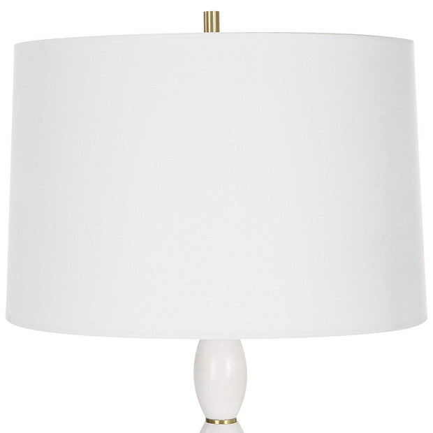 Uttermost Regalia White Marble Table Lamp With Linen Shade
