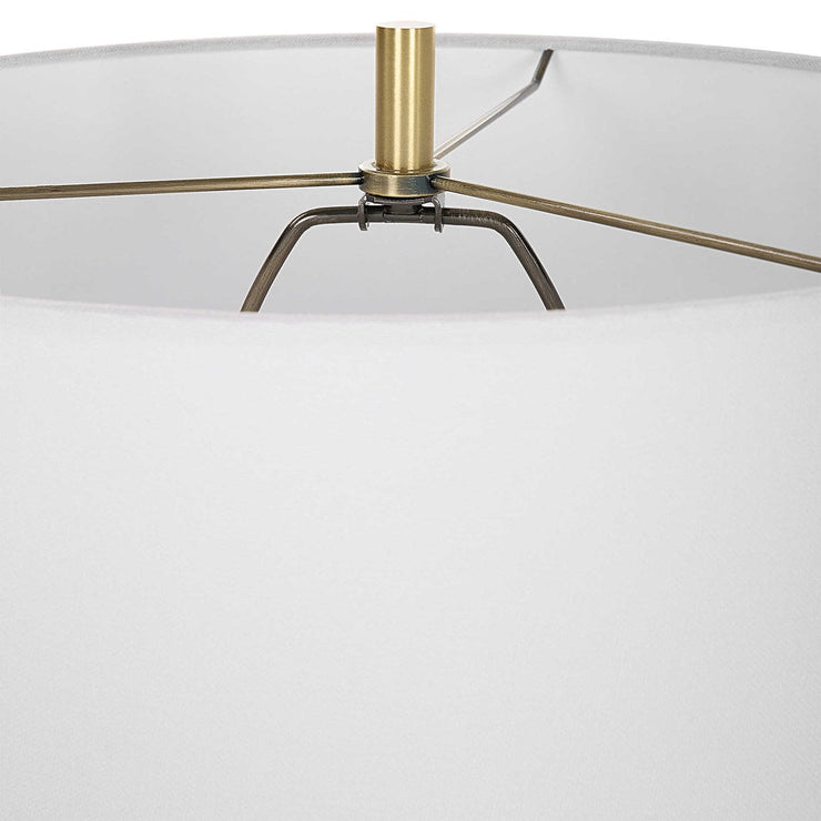 Uttermost Regalia White Marble Table Lamp With Linen Shade