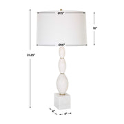 Uttermost Regalia White Marble Table Lamp With Linen Shade