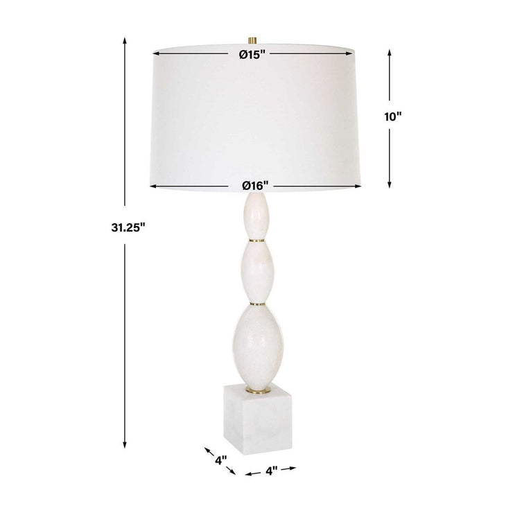 Uttermost Regalia White Marble Table Lamp With Linen Shade