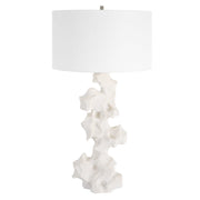Uttermost Remnant White Stone Table Lamp With Linen Shade