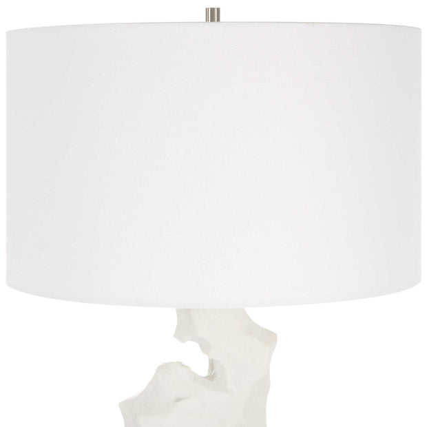 Uttermost Remnant White Stone Table Lamp With Linen Shade