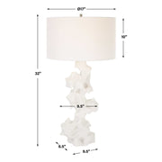 Uttermost Remnant White Stone Table Lamp With Linen Shade