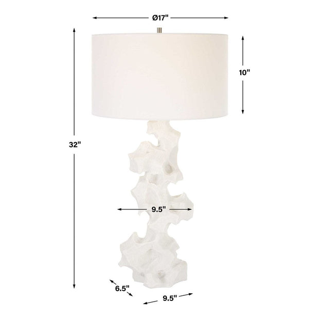 Uttermost Remnant White Stone Table Lamp With Linen Shade