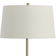 Uttermost Captiva Antiqued Brass Iron and Rattan Floor Lamp, Brass With White Linen Shade