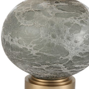 Uttermost Lunia Smoky Gray Glass Table Lamp With Oatmeal Linen Shade