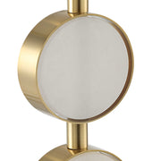 Uttermost Three Rings Alabaster Disk and Brushed Brass Table Lamp With White Linen Shade