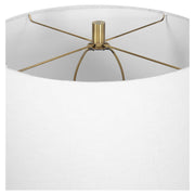 Uttermost Zade Blue Glazed Ceramic Table Lamp With White Linen Shade