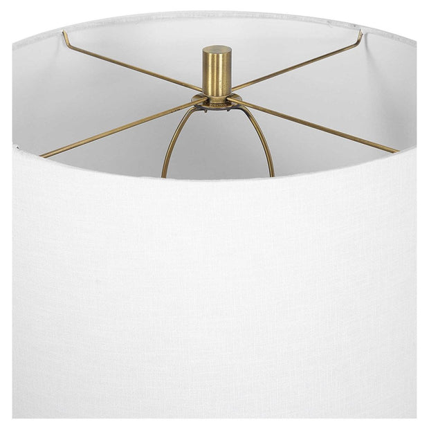 Uttermost Zade Blue Glazed Ceramic Table Lamp With White Linen Shade