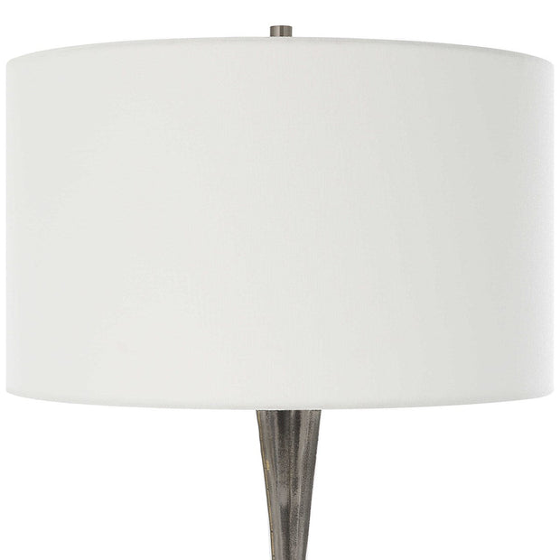 Uttermost Keiron Cast Iron Table Lamp With White Linen Shade