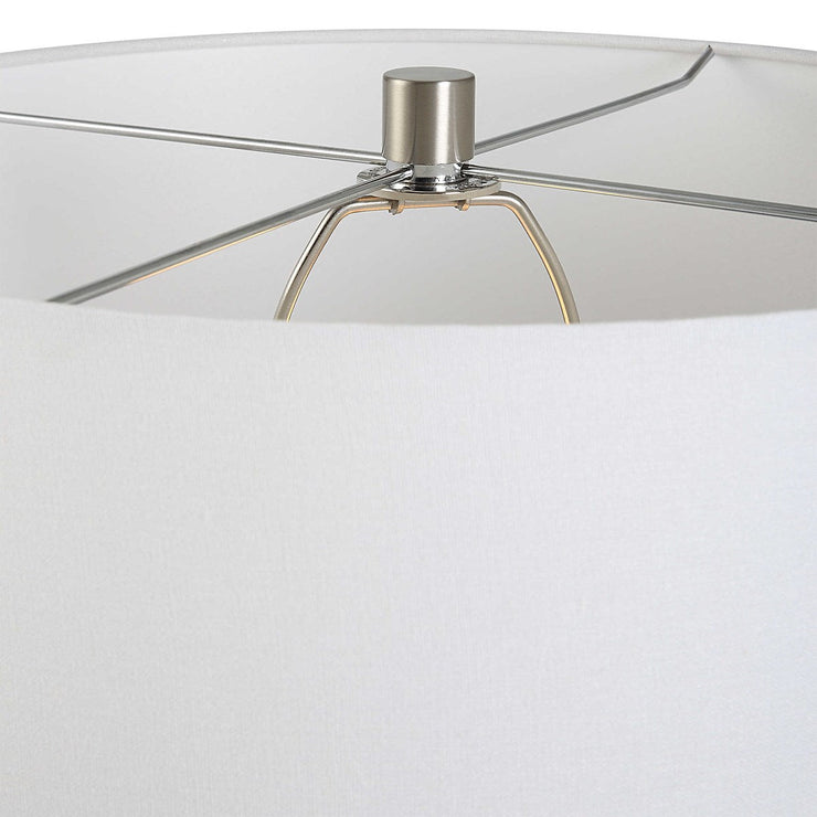 Uttermost Teramo Blue Ceramic Table Lamp With White Linen Shade