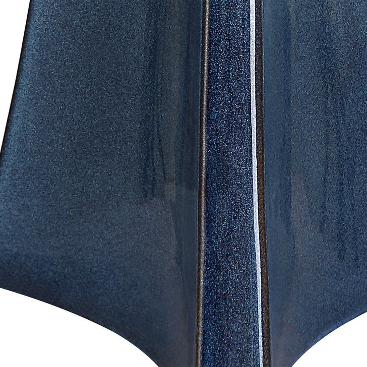 Uttermost Teramo Blue Ceramic Table Lamp With White Linen Shade