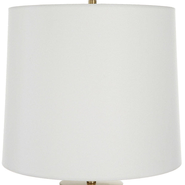 Uttermost Trentino Emerald Green Glass Table Lamp With White Linen Shade