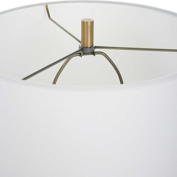 Uttermost Trentino Emerald Green Glass Table Lamp With White Linen Shade