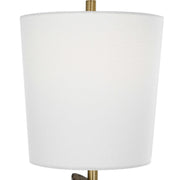 Uttermost Cypher Black Stone Modern Buffet Lamp With White Linen Shade