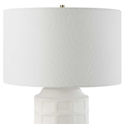 Uttermost Window Pane Chalk White Glaze Ceramic Table Lamp With Linen Shade