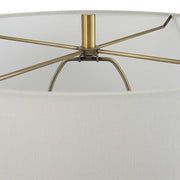 Uttermost Window Pane Chalk White Glaze Ceramic Table Lamp With Linen Shade