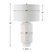 Uttermost Window Pane Chalk White Glaze Ceramic Table Lamp With Linen Shade