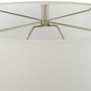 Uttermost Twisted Swirl Chalk White Glaze Textured Ceramic Table Lamp With Linen Shade