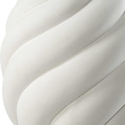 Uttermost Twisted Swirl Chalk White Glaze Textured Ceramic Table Lamp With Linen Shade