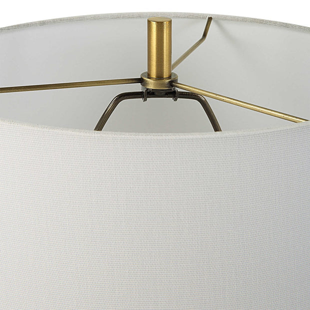 Uttermost Kaimana Aged Blue and Seafoam Green Buffet Lamp With White Linen Shade