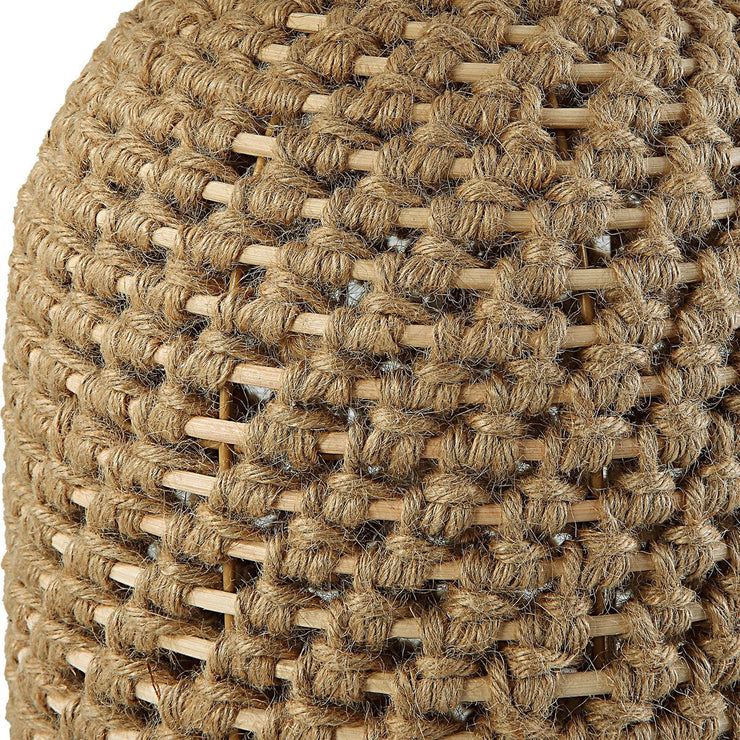 Uttermost Kendari Natural Knotted Rope Table Lamp With White Linen Shade