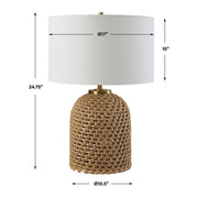 Uttermost Kendari Natural Knotted Rope Table Lamp With White Linen Shade