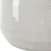 Uttermost Odawa Off-White Crackled Glazed Ceramic Table Lamp With Light Gray Linen Shade