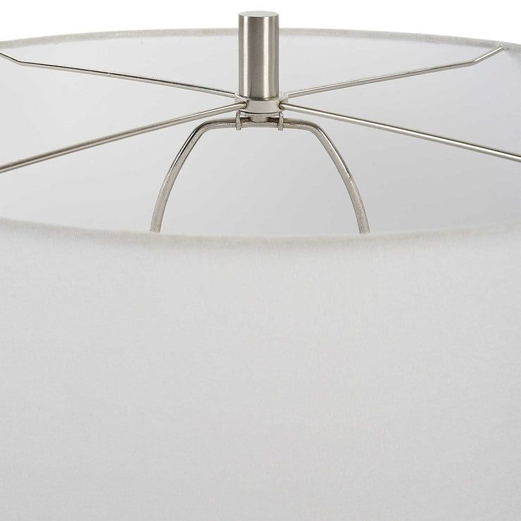 Uttermost Jubilee Sky Blue Glazed Ceramic Table Lamp With White Linen Shade
