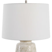 Uttermost Medan Taupe and Dove Gray Glazed Ceramic Table Lamp With White Linen Shade