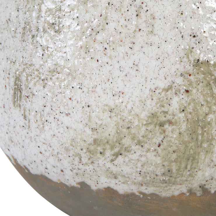 Uttermost Medan Taupe and Dove Gray Glazed Ceramic Table Lamp With White Linen Shade