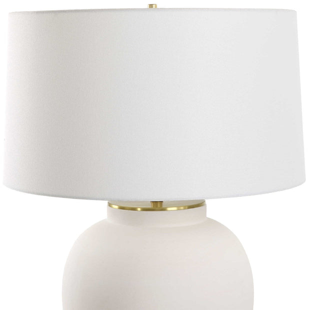 Uttermost Adelaide Chalk White Ceramic Table Lamp With Linen Shade