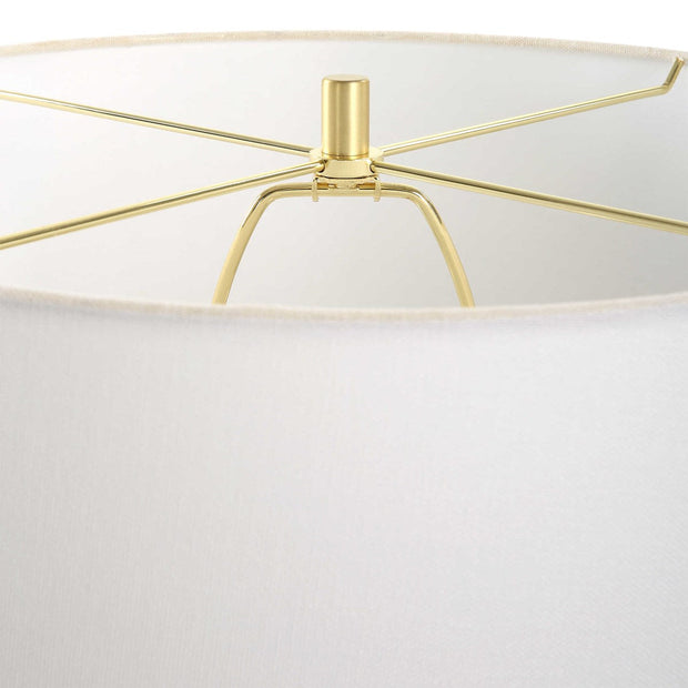 Uttermost In Bloom Chalk White Glazed Porcelain Table Lamp With Linen Shade