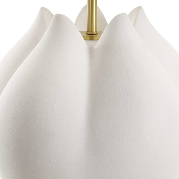 Uttermost In Bloom Chalk White Glazed Porcelain Table Lamp With Linen Shade