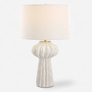 Uttermost Wrenley Off-White Glazed Porcelain Table Lamp With White Linen Shade