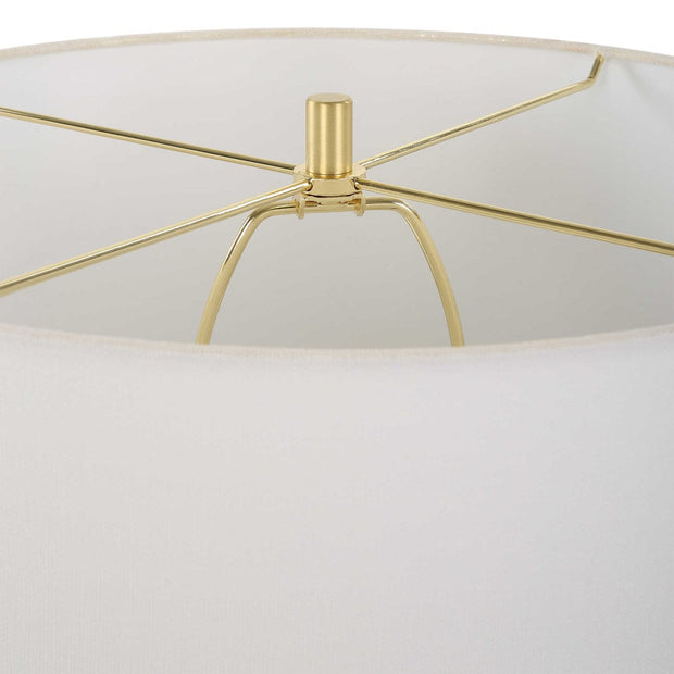 Uttermost Wrenley Off-White Glazed Porcelain Table Lamp With White Linen Shade
