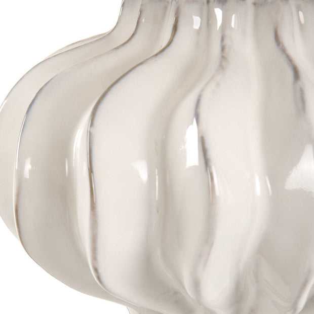 Uttermost Wrenley Off-White Glazed Porcelain Table Lamp With White Linen Shade