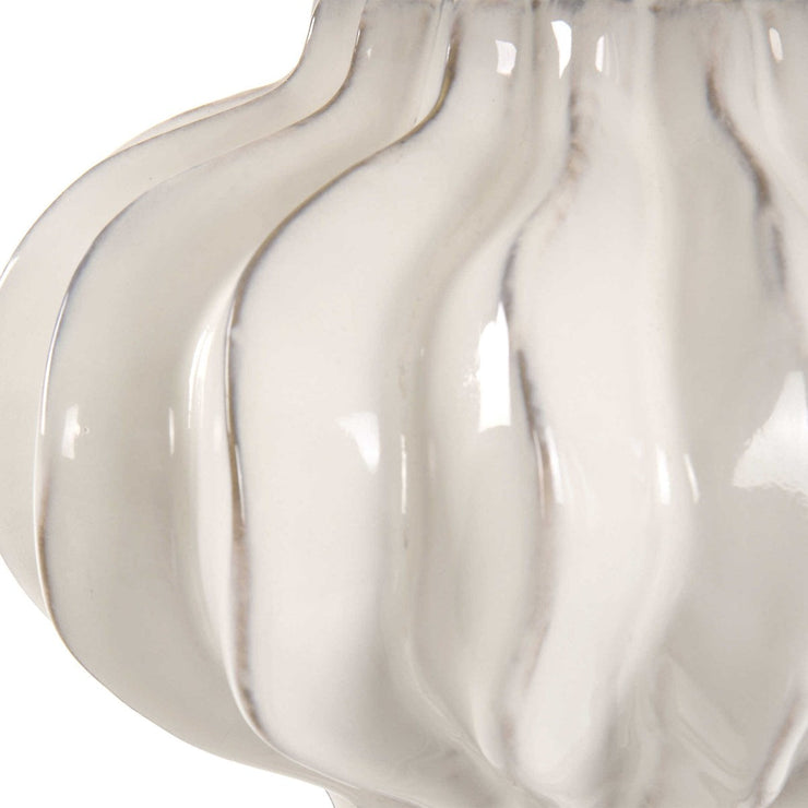 Uttermost Wrenley Off-White Glazed Porcelain Table Lamp With White Linen Shade