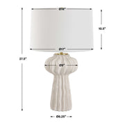 Uttermost Wrenley Off-White Glazed Porcelain Table Lamp With White Linen Shade