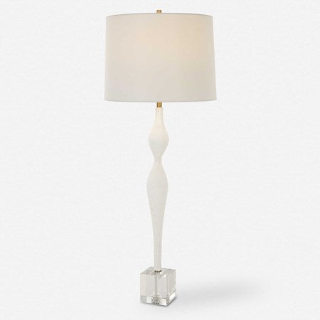 Uttermost Helena Chalk White Ceramic Table Lamp With Linen Shade