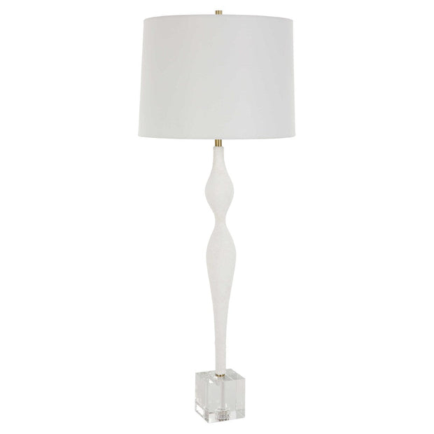 Uttermost Helena Chalk White Ceramic Table Lamp With Linen Shade
