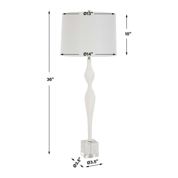 Uttermost Helena Chalk White Ceramic Table Lamp With Linen Shade