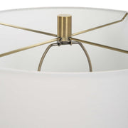 Uttermost Caviar Matte Black Glazed Ceramic Table Lamp With White Linen Shade
